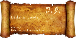 Diós Jenő névjegykártya